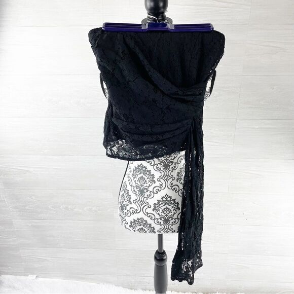 Anthropologie Mare Mare Black Lace Corseted Strapless Top - Picture 3 of 8